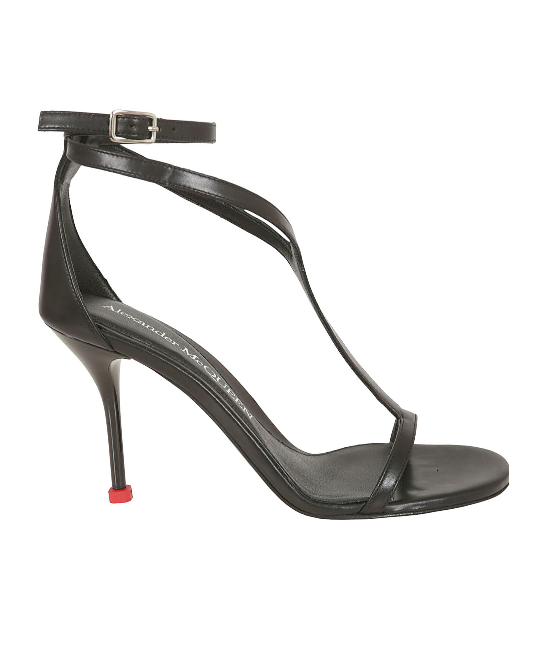 Alexander Mcqueen Harness 90 Calf Leather Sandals In Black