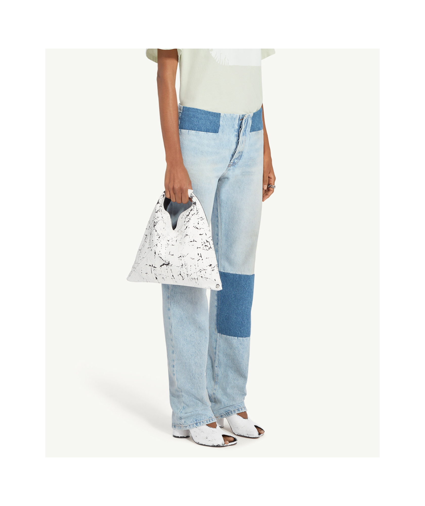 Shop Mm6 Maison Margiela Patchwork Jeans In Blue