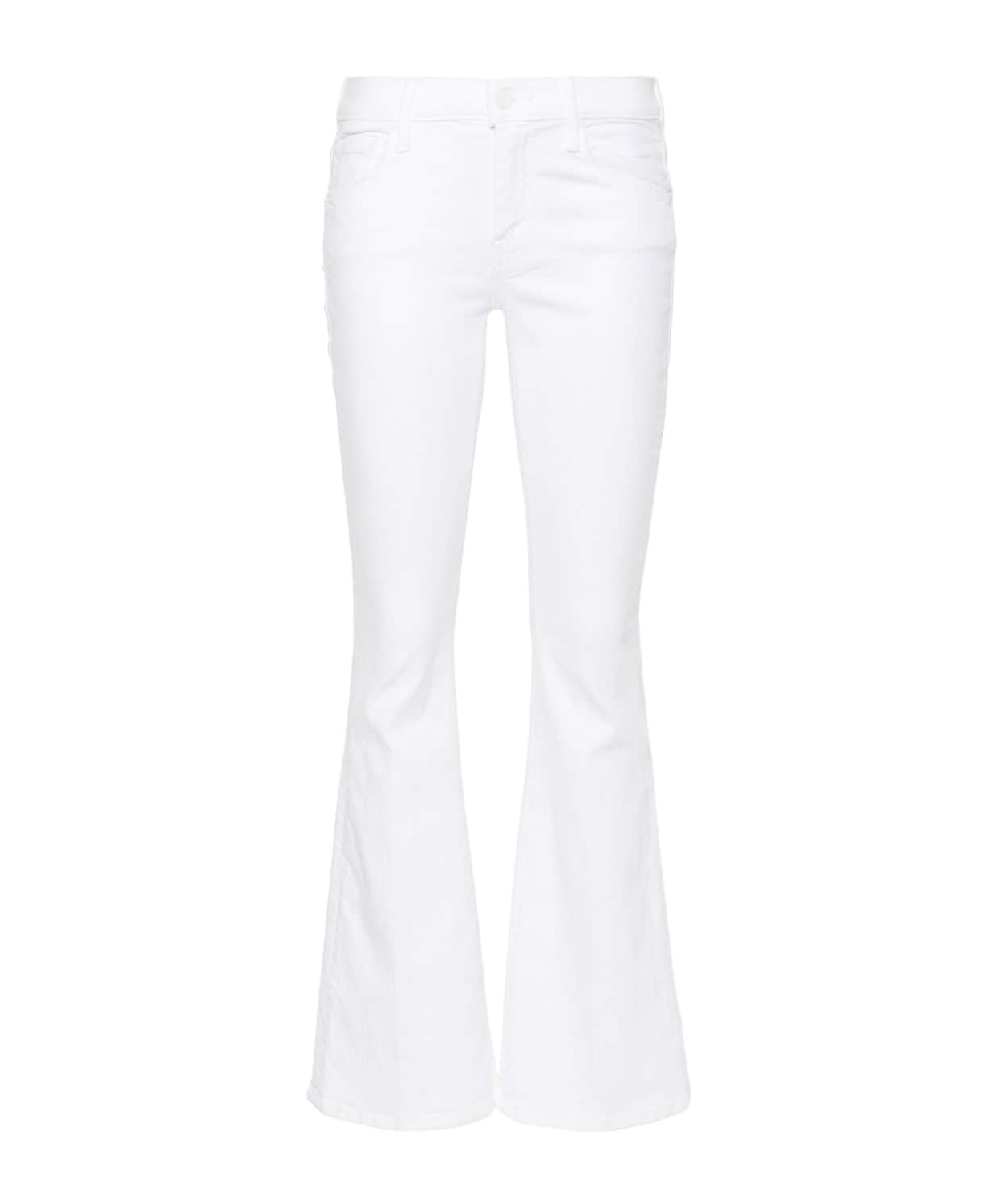 Mother Mid-rise Flared Jeans In White