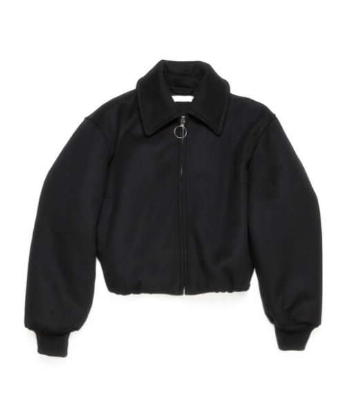 Acne Studios Womens Owelle Bomber Padded Wool-blend Felt Jacket Black In Black