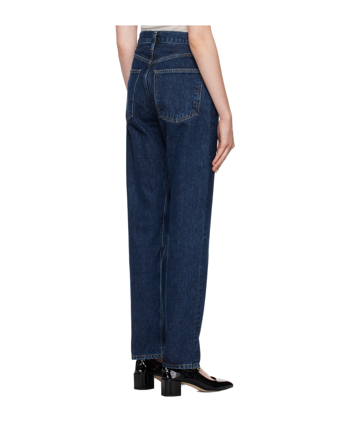 Agolde Pinch Waist High-rise Straight Jeans In Blue