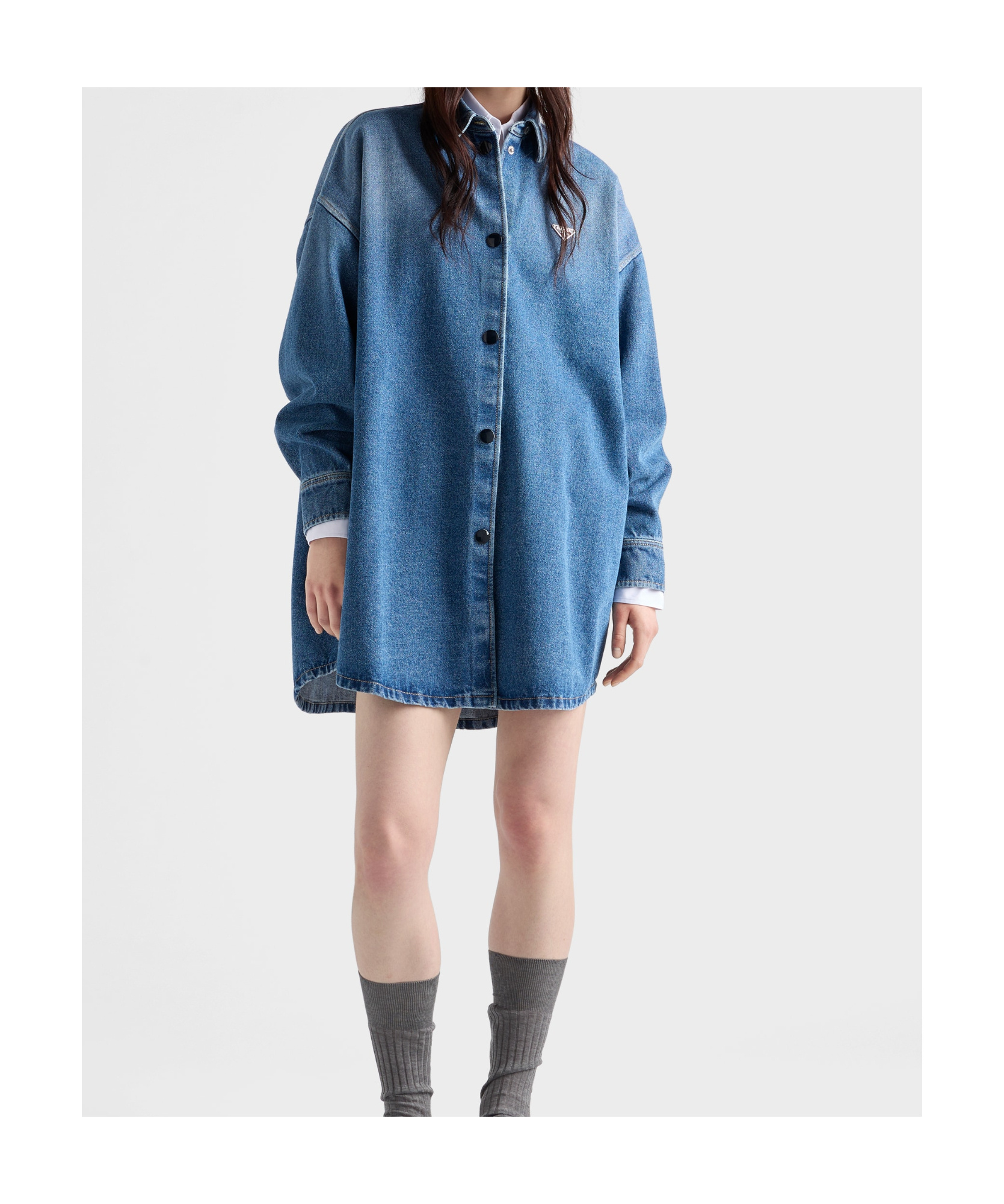 Prada Denim Shirt In Blue