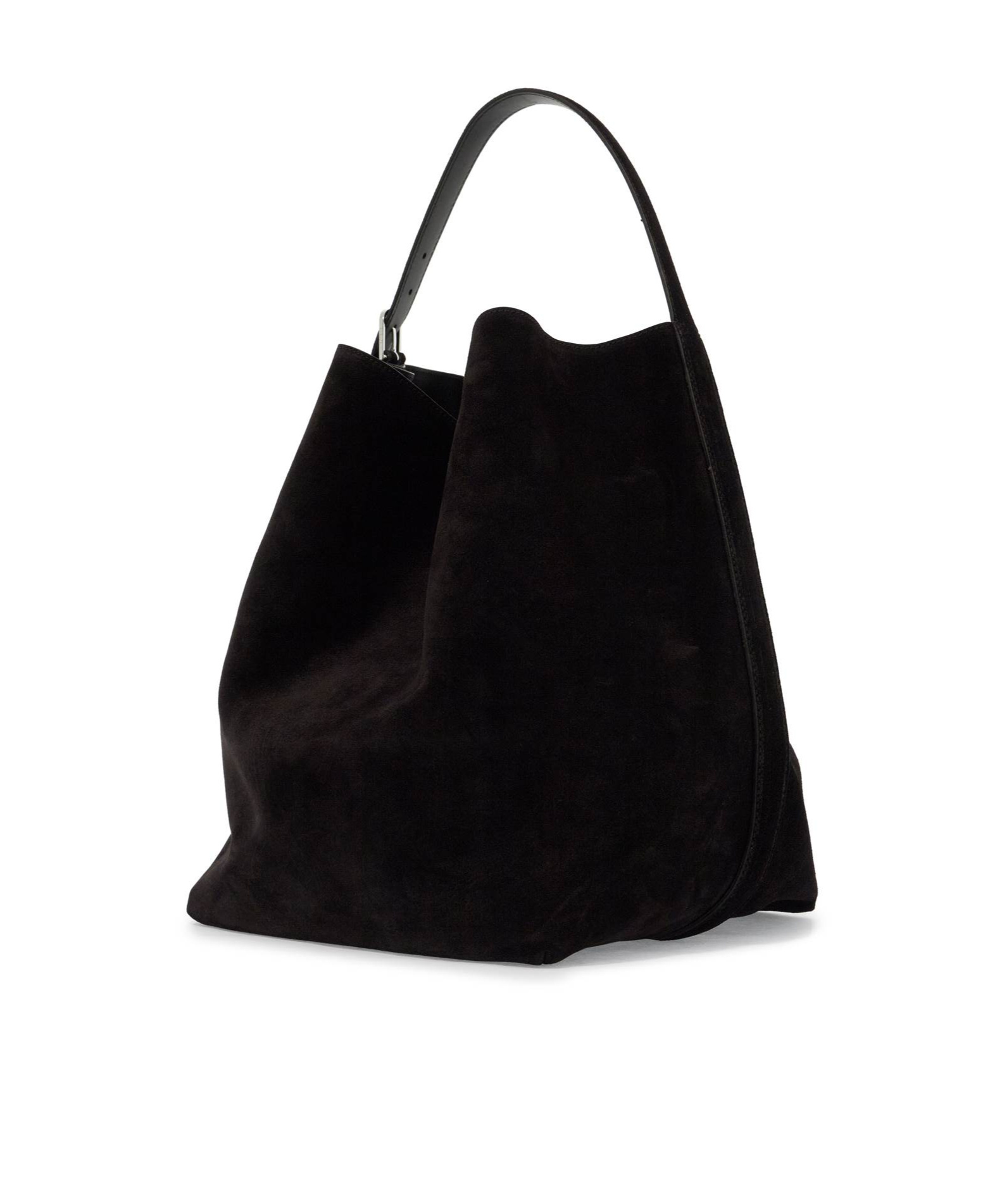 Totême Suede Tote Bag In Black
