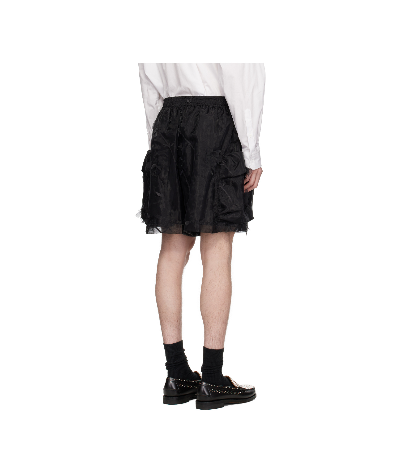 Simone Rocha Black Layered Flap Cargo Shorts