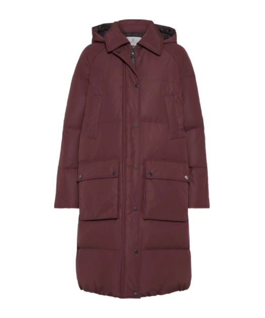 Brunello Cucinelli Hooded Quilted Coat In Red