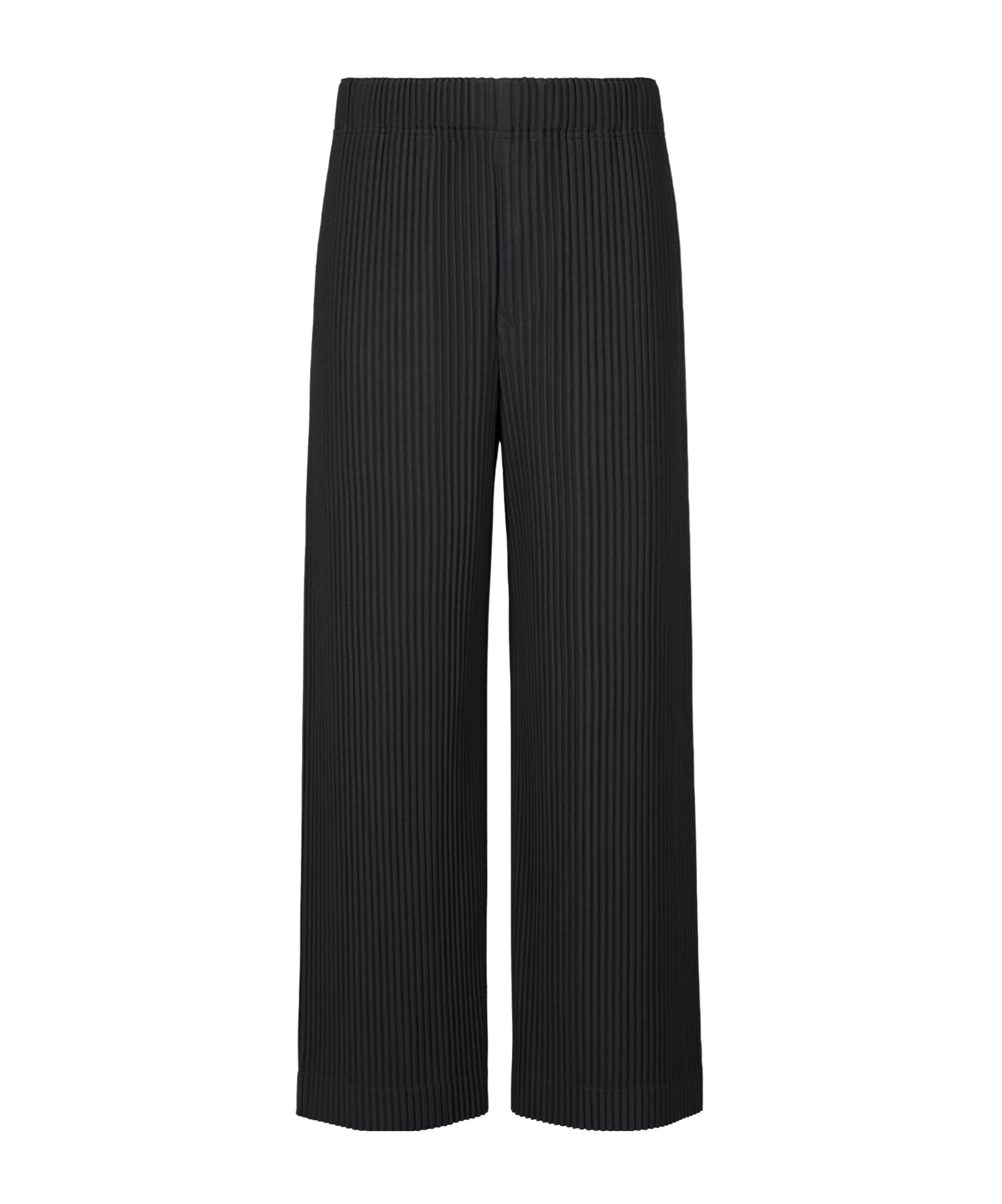 Issey Miyake Black Green Polyester Wide-leg Pant In Black