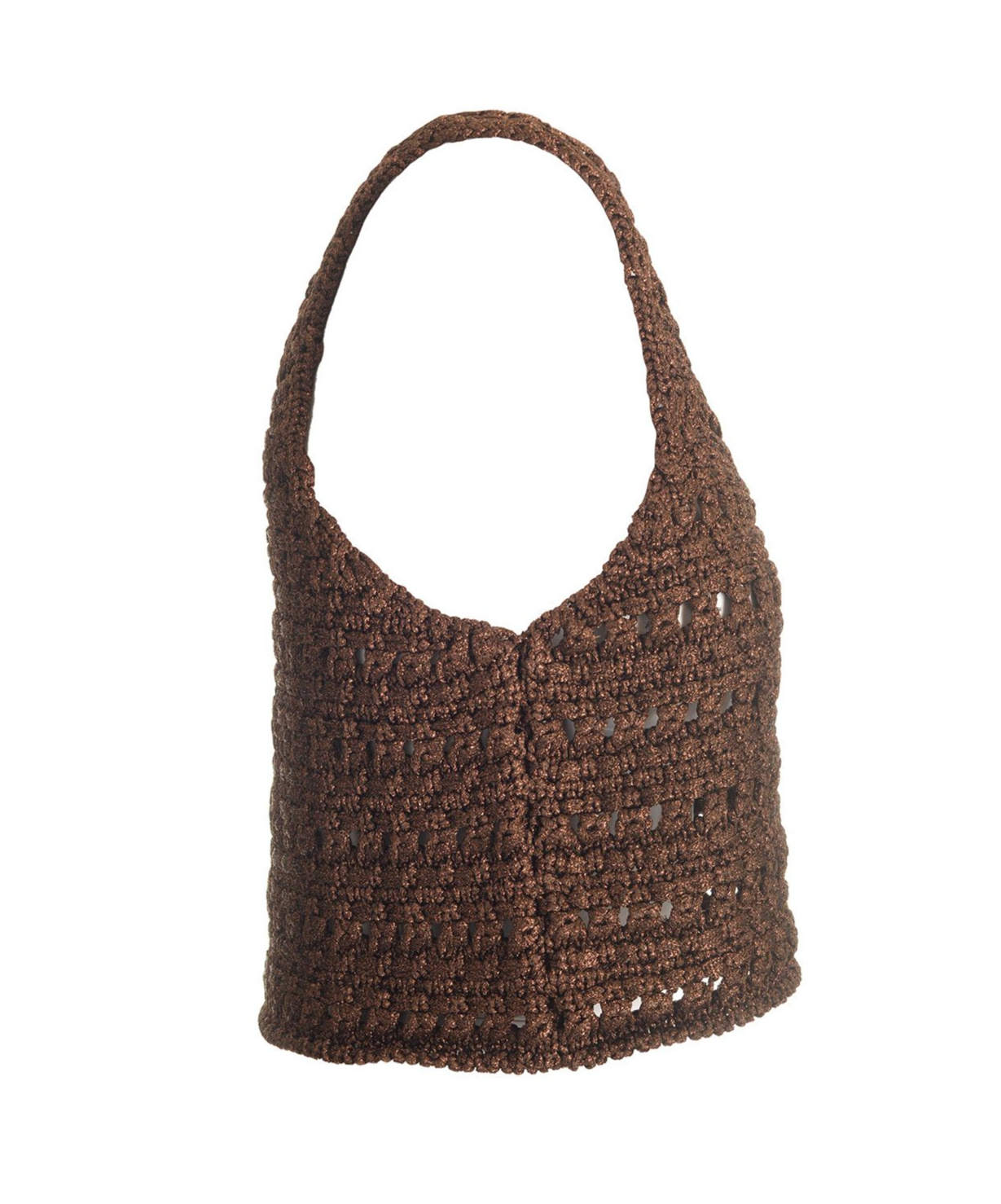 Alanui Viscose Knit Cropped Top Knitwear Brown In Brown