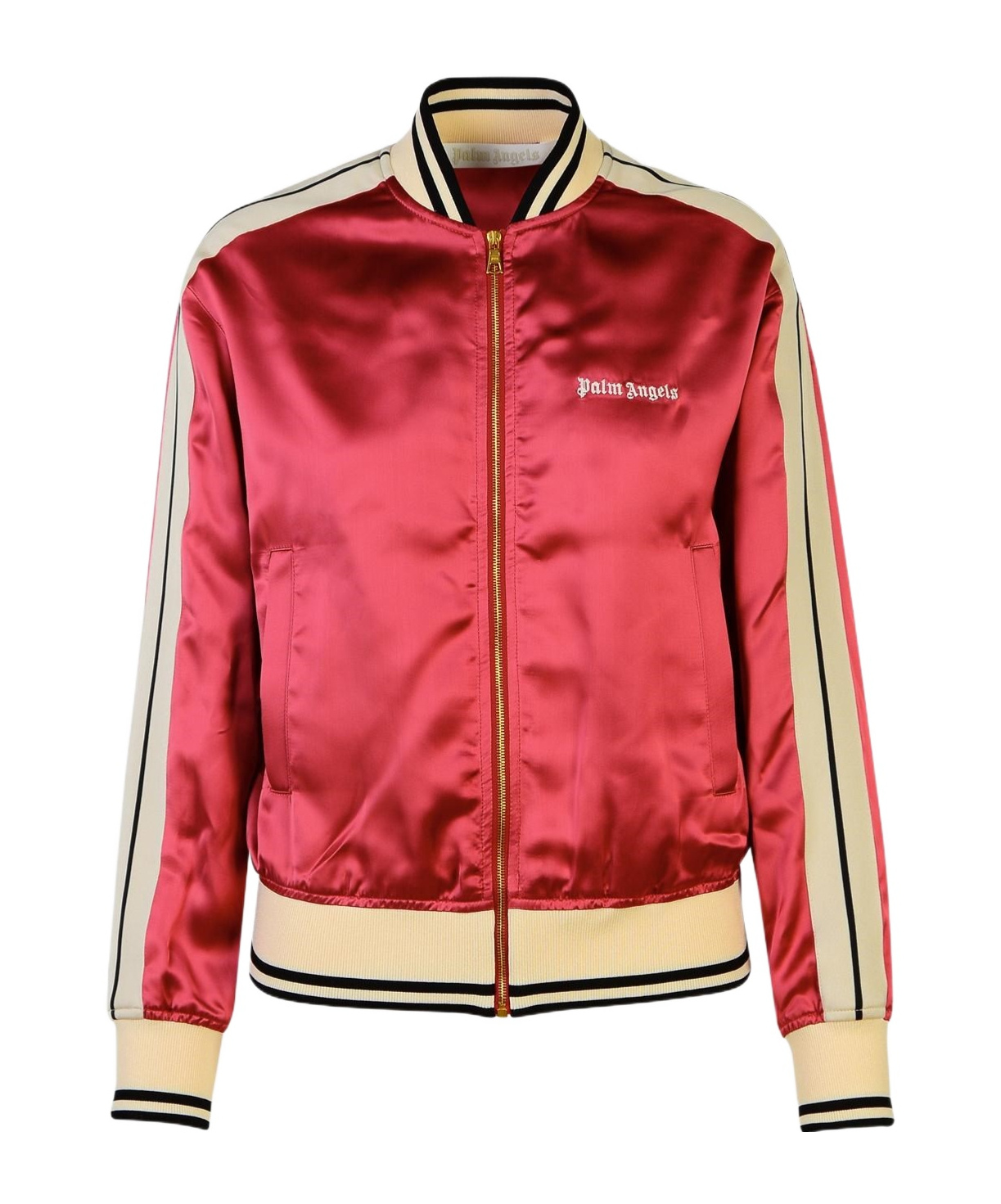 PALM ANGELS PALM ANGELS LOGO PRINTED ZIPPED BOMBER JACKET 