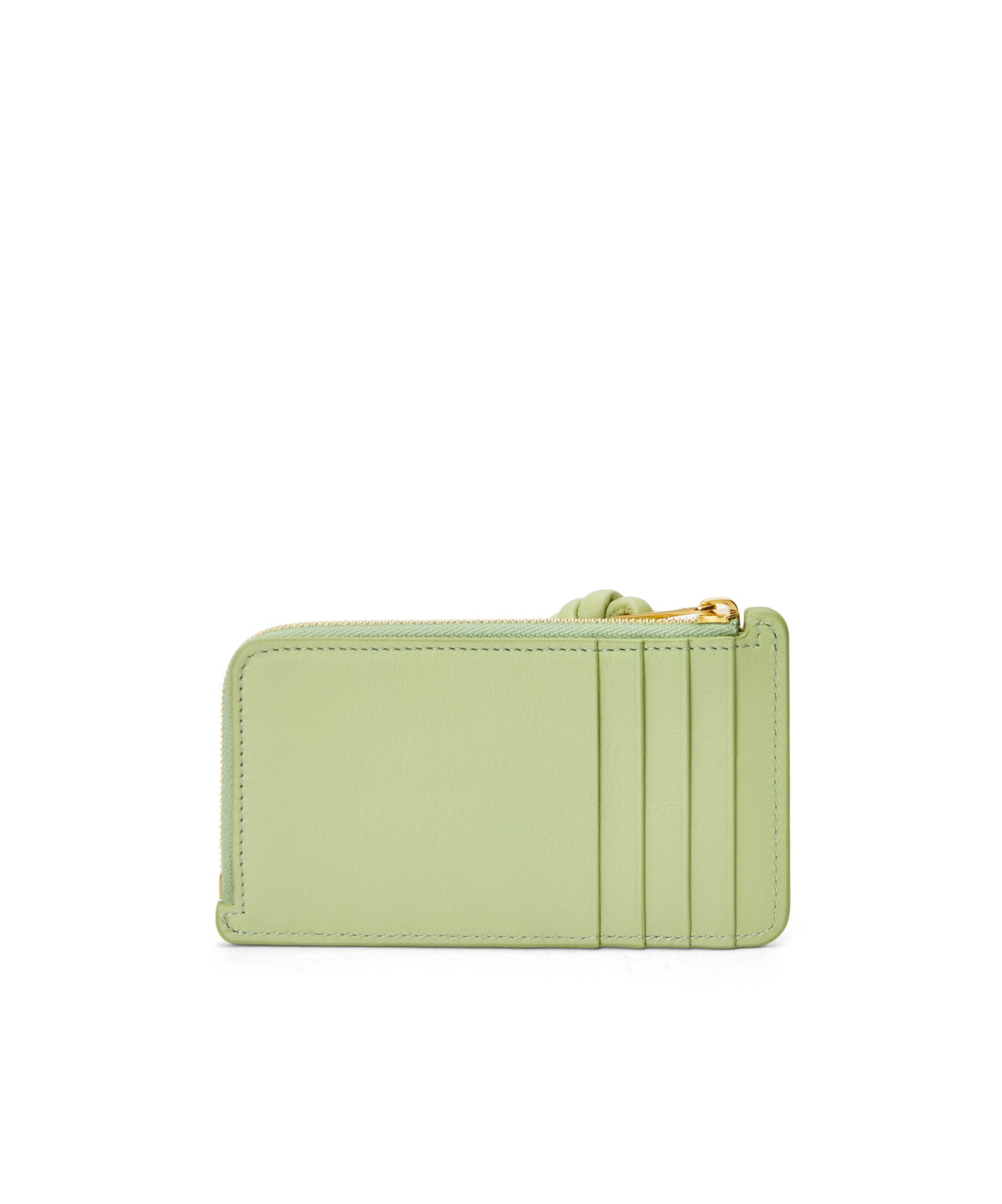 Shop Loewe Knot Coin Cardholder In Shiny Nappa Calfskin In Green