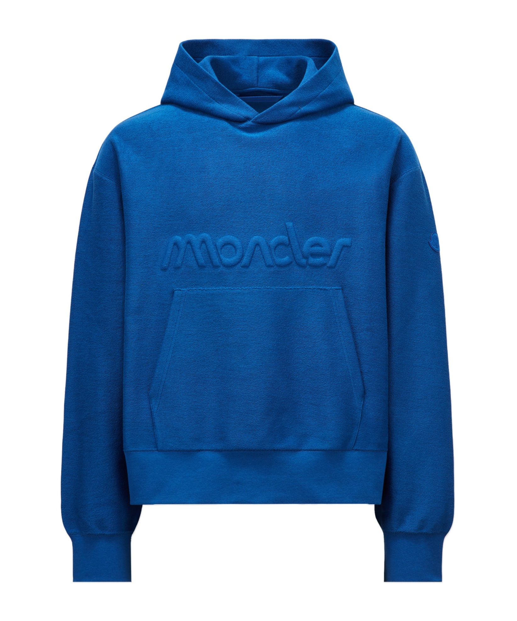 Moncler Logo Embossed Hoodie In Blue