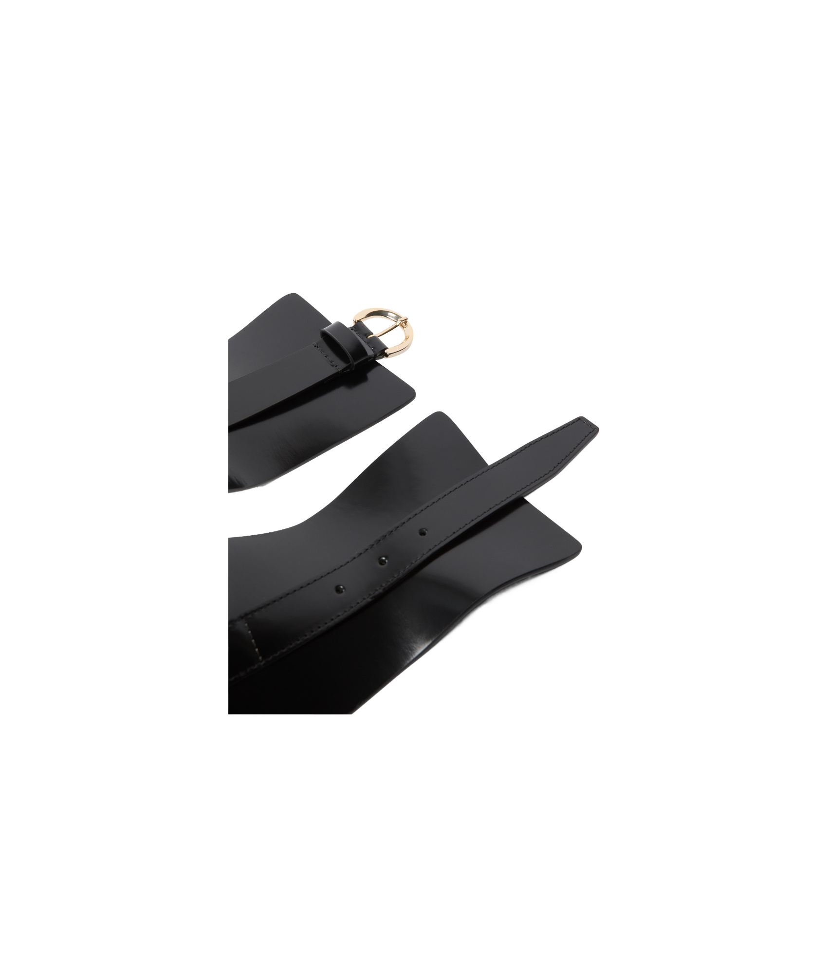 Pinko Wide Glossy Finish Elastic Back Belt In Black