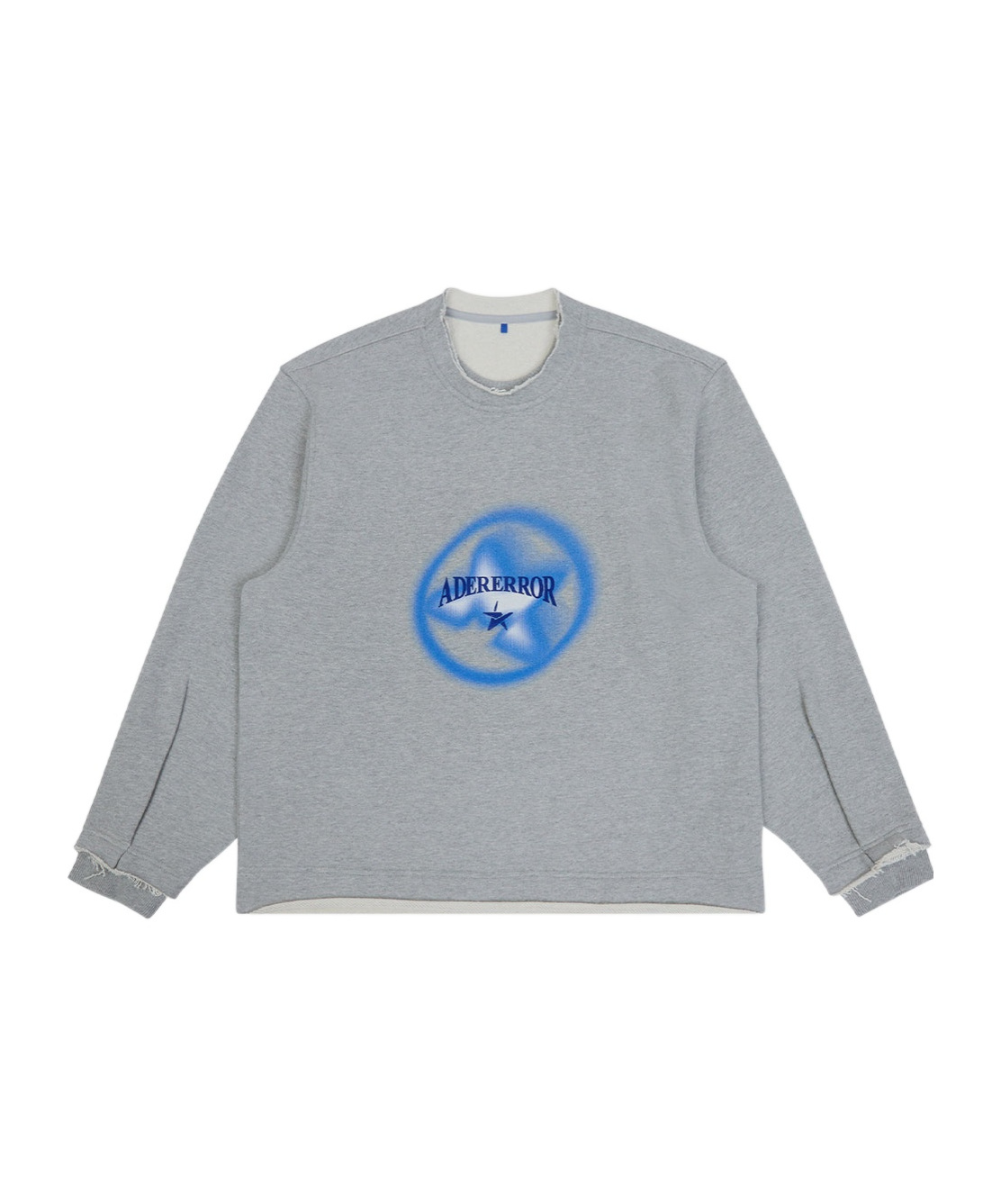 Ader Error Round Neck Knitted T-shirt In Gray