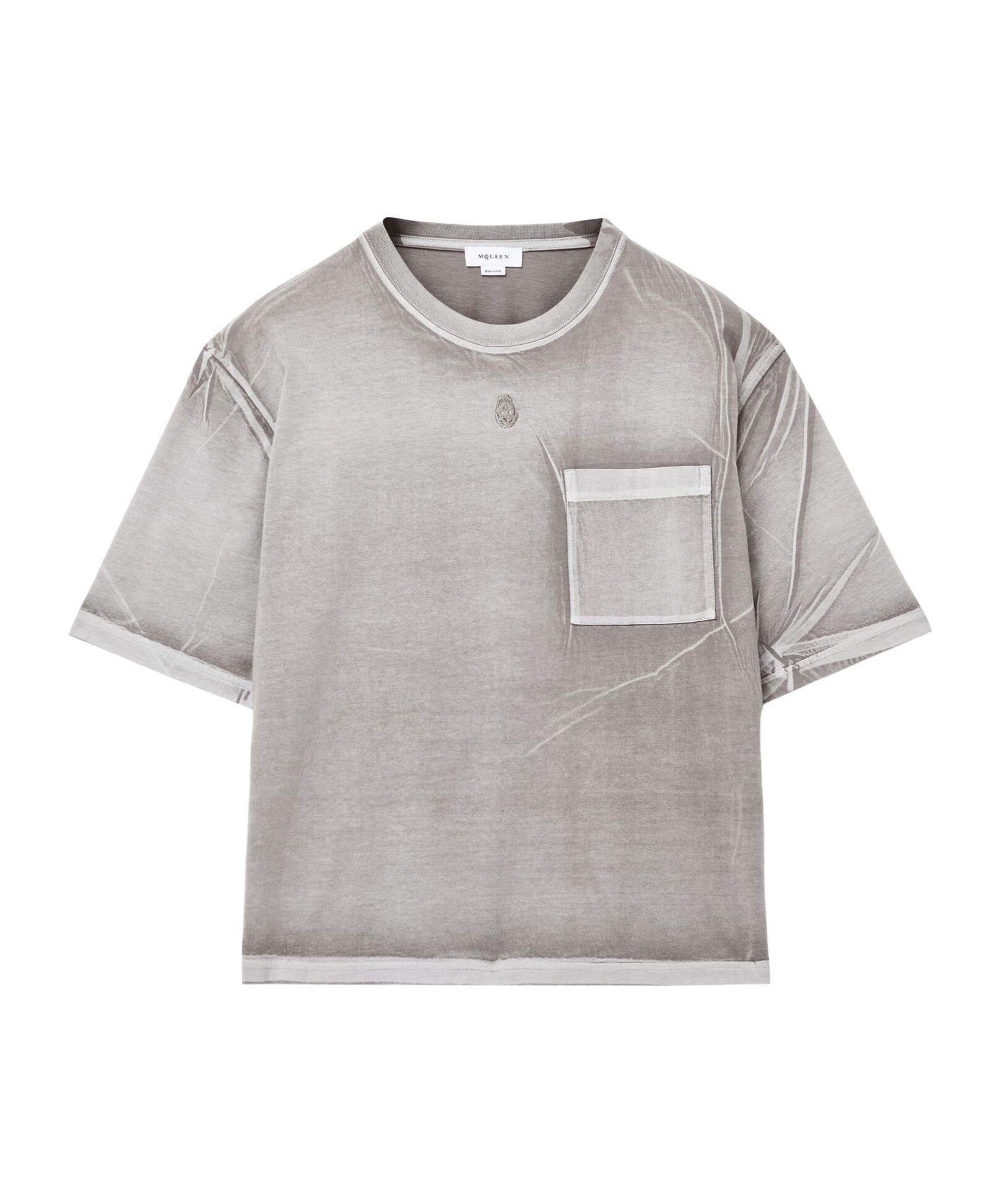 Alexander Mcqueen Pocket-detail T-shirt In Gray