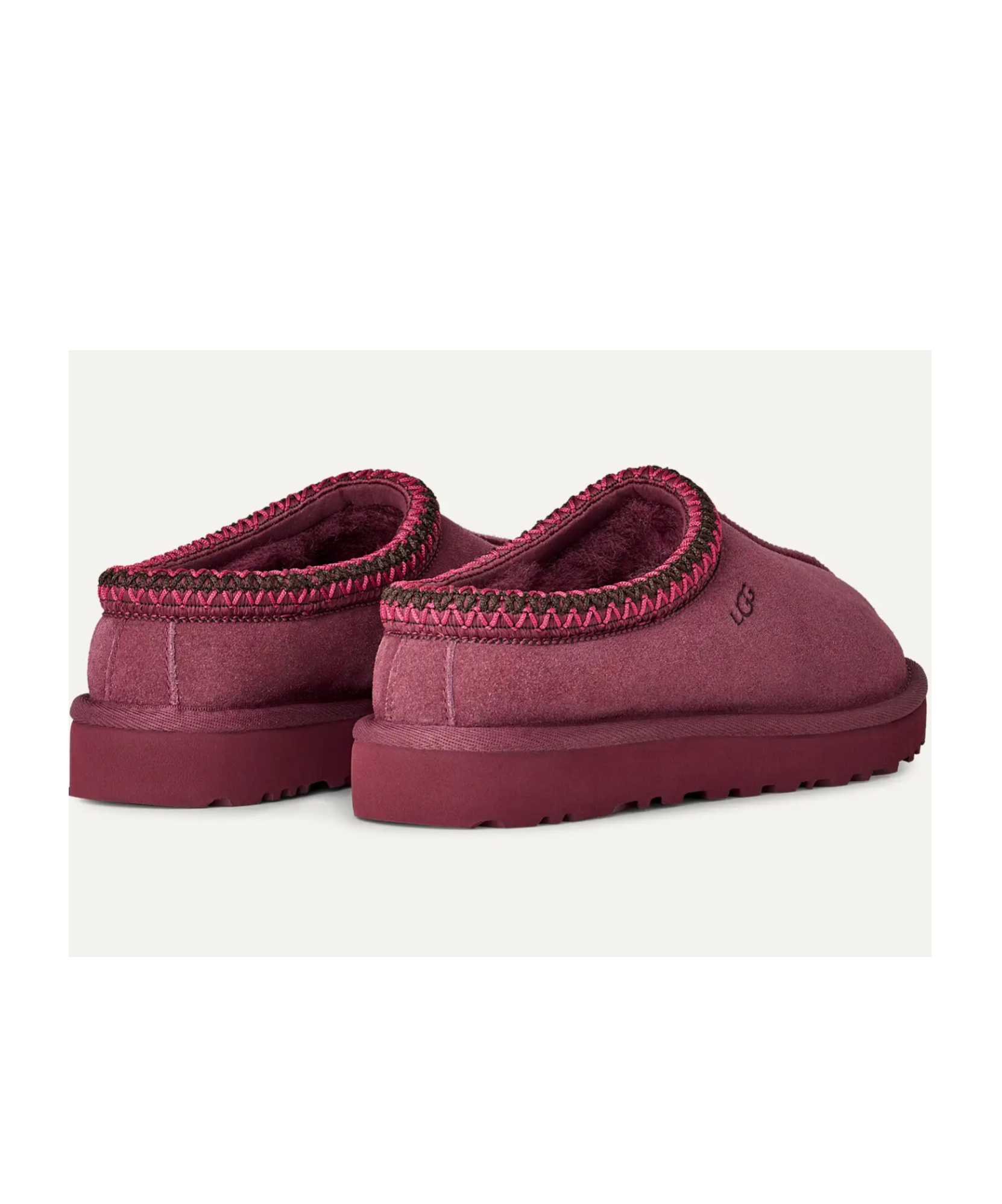 Ugg Tasman Ii Logo Debossed Slippers In Burgundy