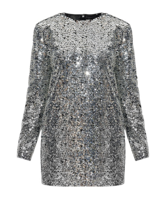 Isabel Marant Long Sleeve Dress In Silver