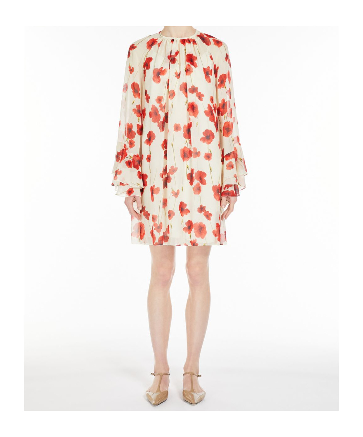 Max Mara Long-sleeved Dress In White