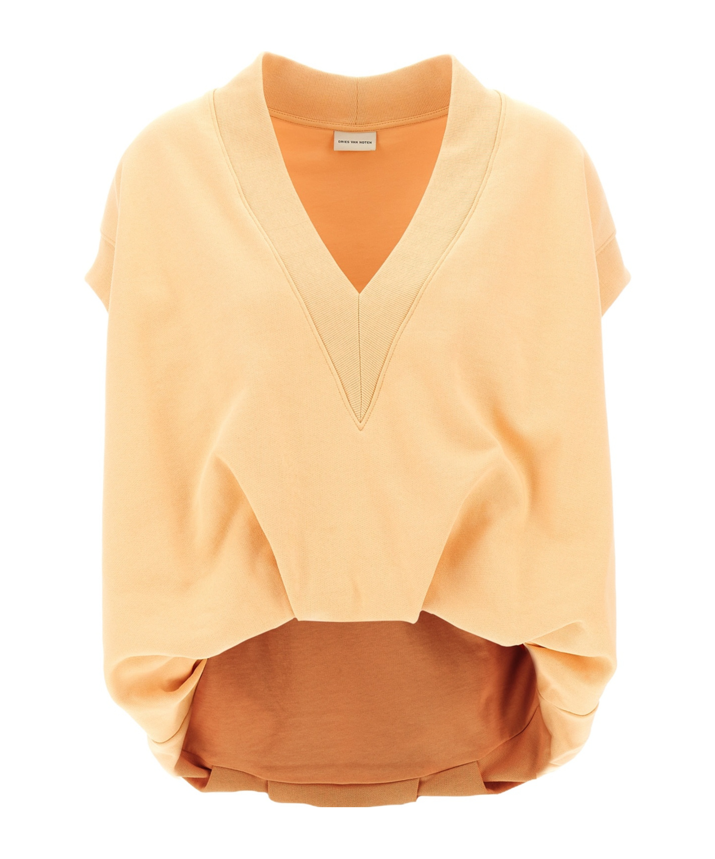 Shop Dries Van Noten Hann V-neck Short-sleeved Sweatshirt In Nude