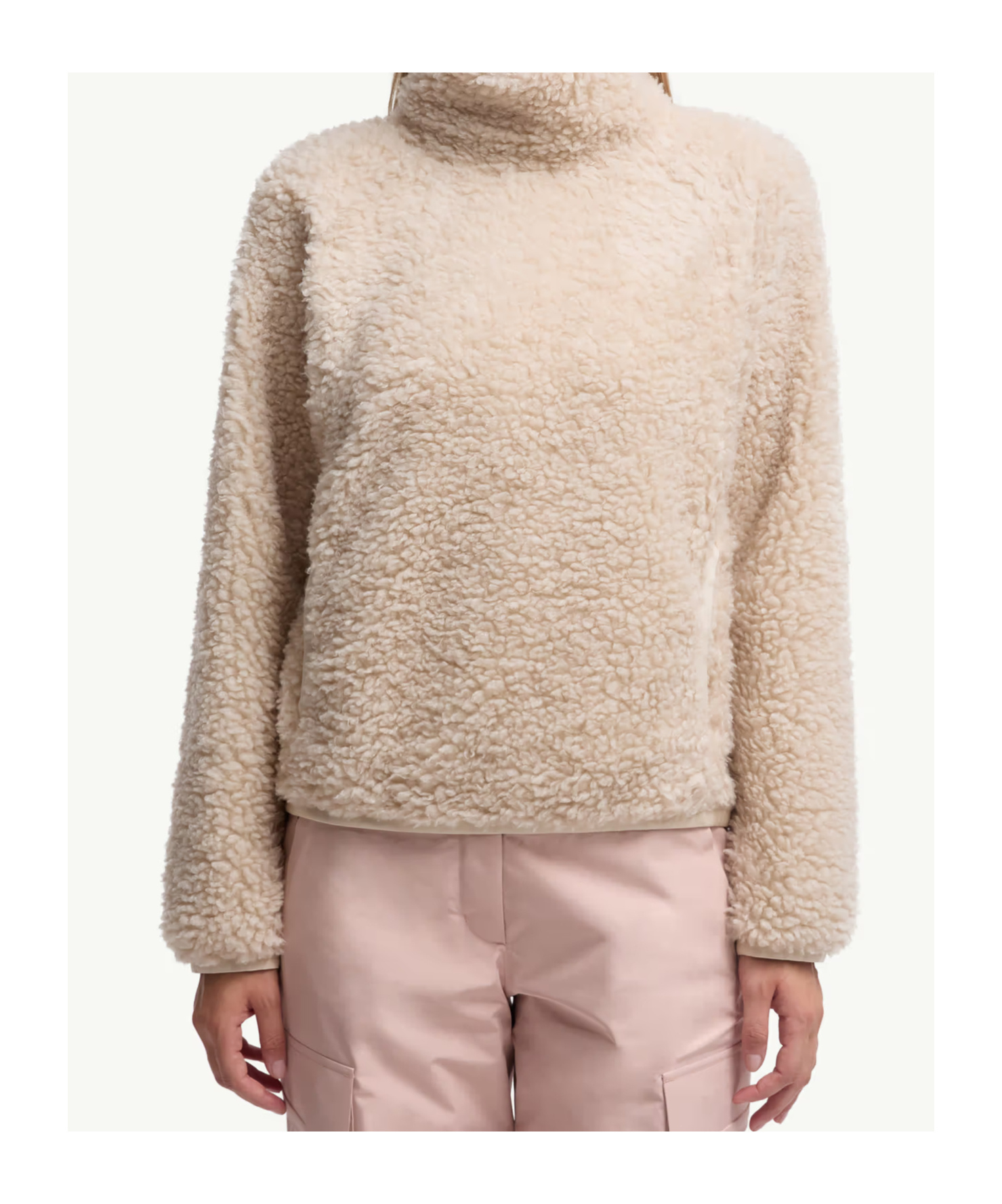 Moncler Teddy Turtleneck Sweatshirt In Neutral