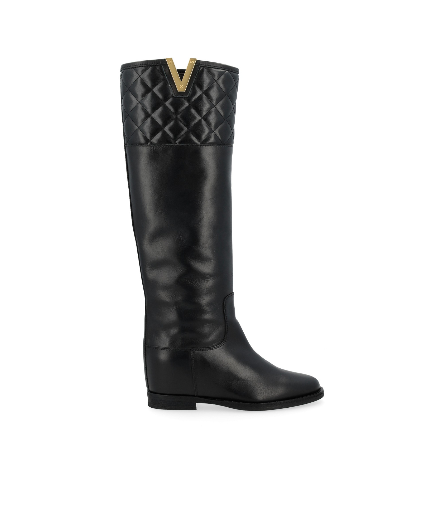 Via Roma 15 Round-head Boots In Black
