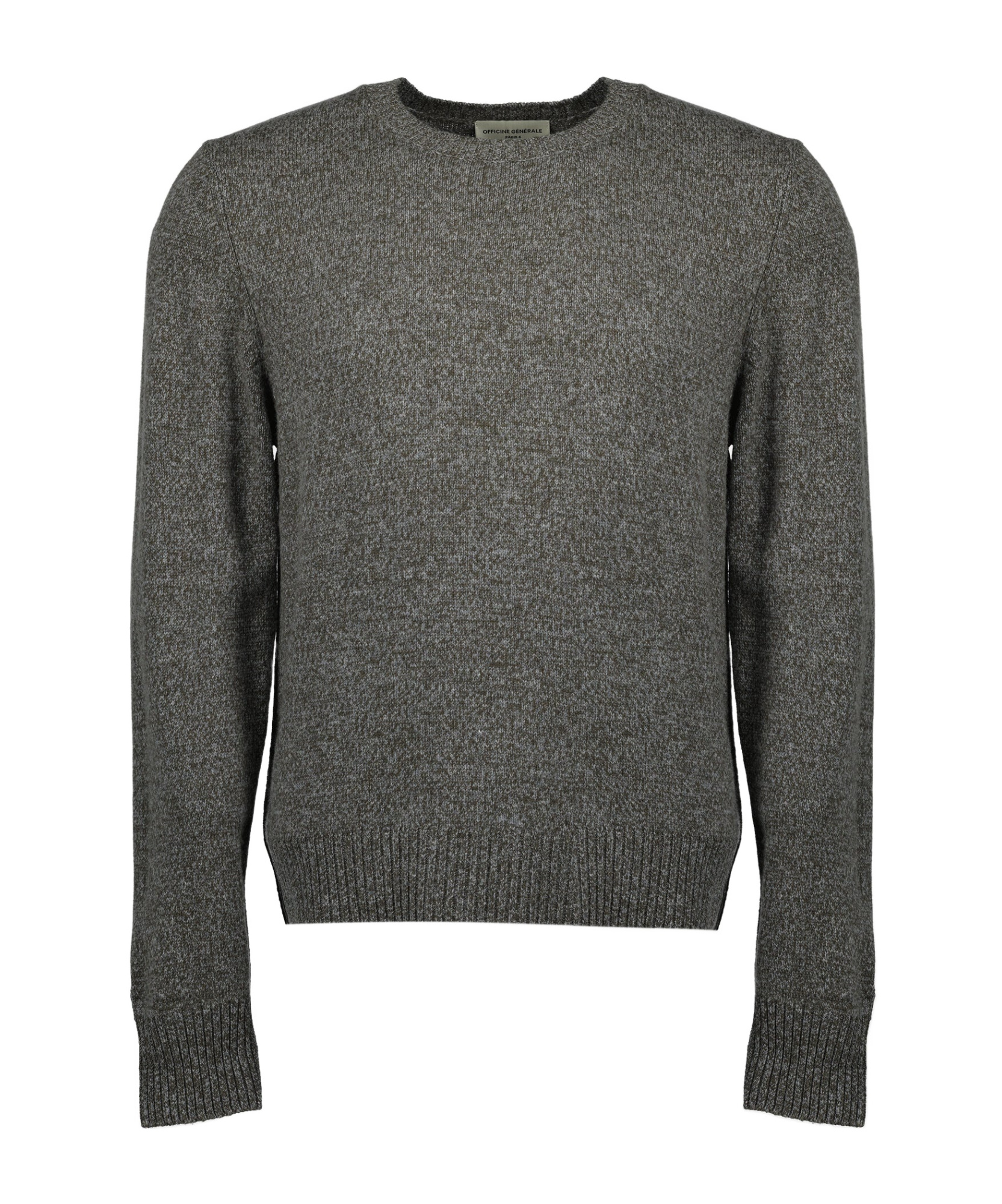 Officine Generale Crew Neck Long-sleeved Sweater In Gray