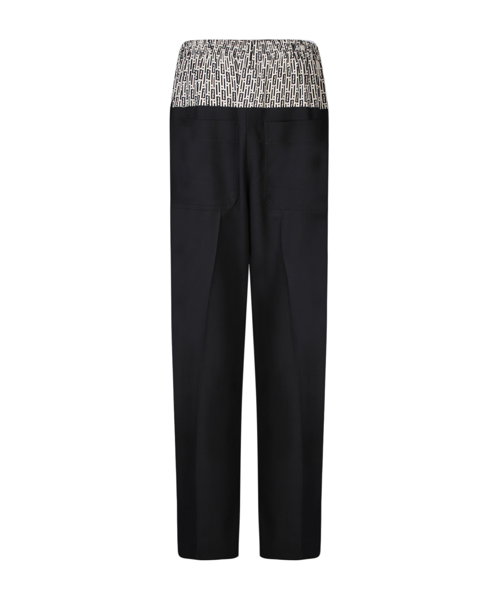 Shop Fendi Elasticated Waistband Tailored Pants In Black