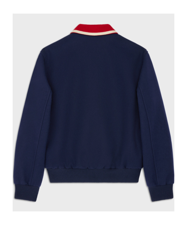 Celine Wool Jacket With Embroidered Lion In Blue