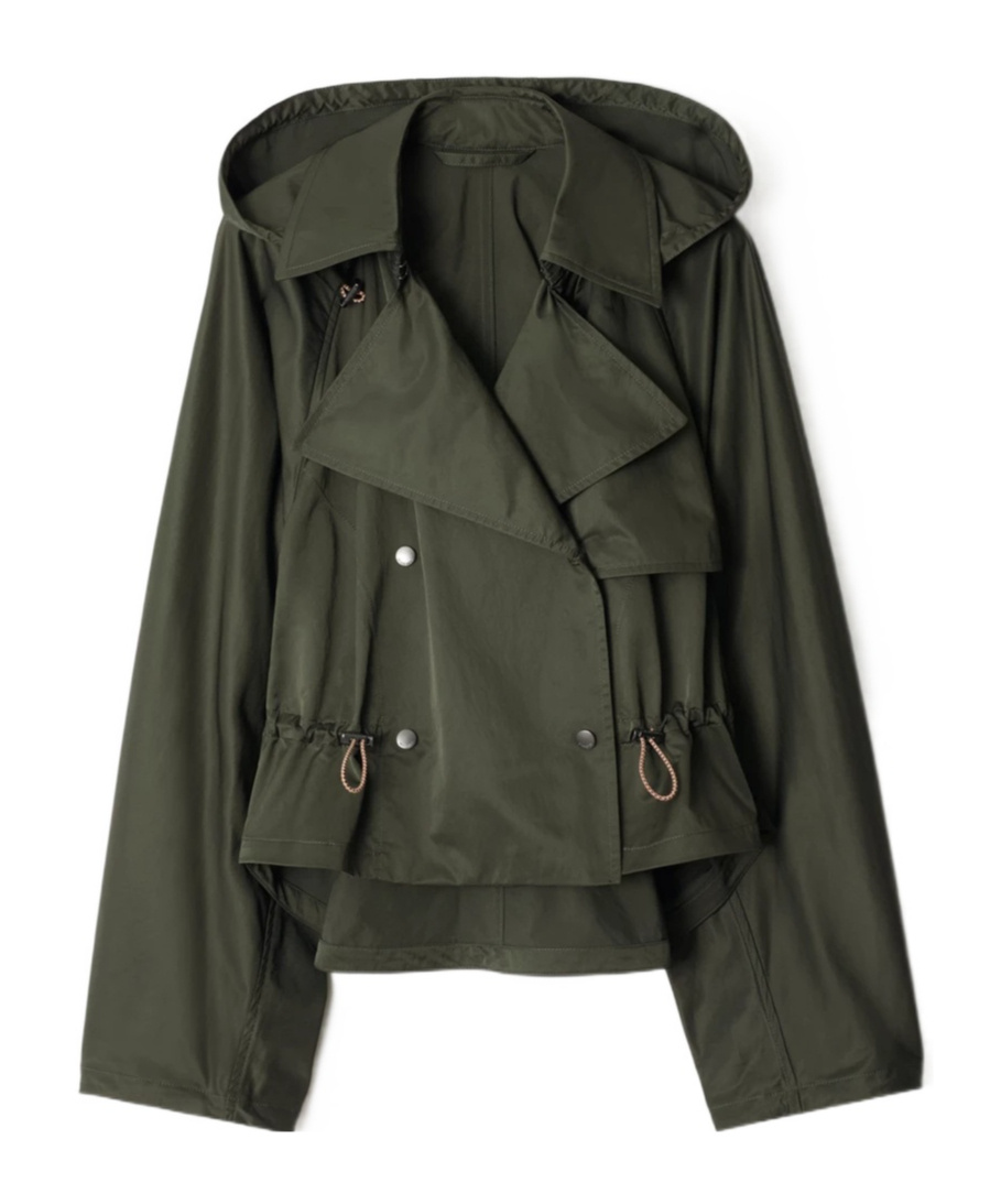 Burberry Satin Hooded Trench Jacket