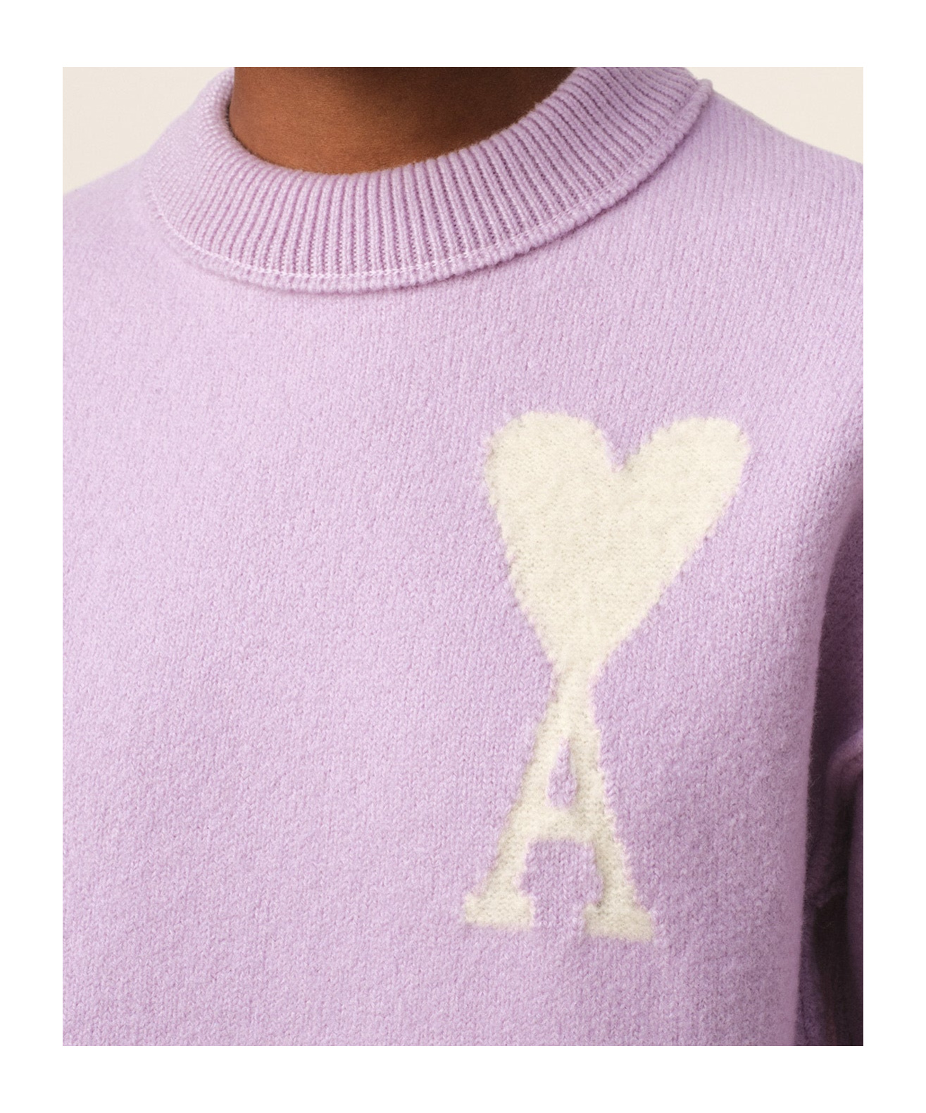 Ami Alexandre Mattiussi Ami Paris Logo Knit Sweater In Purple