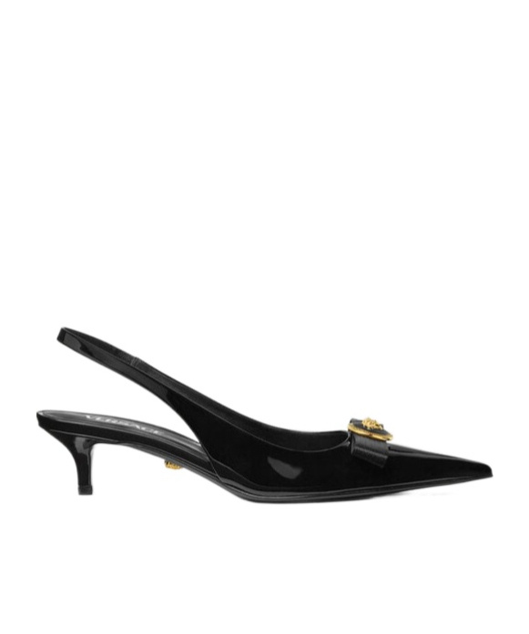 Versace Gianni Ribbon Patent Slingback Pumps 45 Mm