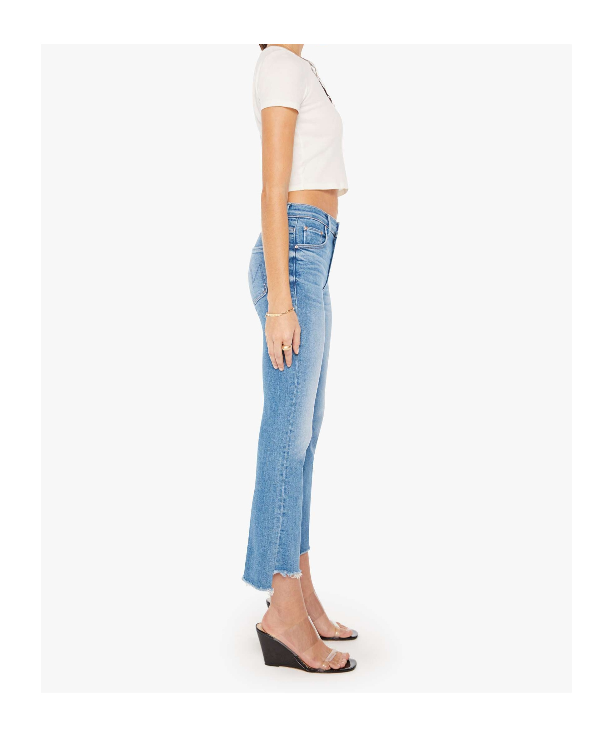 Mother The Insider Cropped Jeans In Blue