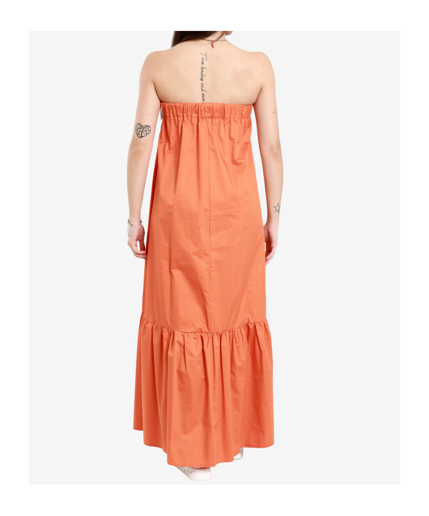 Kaos Woman Maxi Dress Orange Size 6 Cotton In Orange