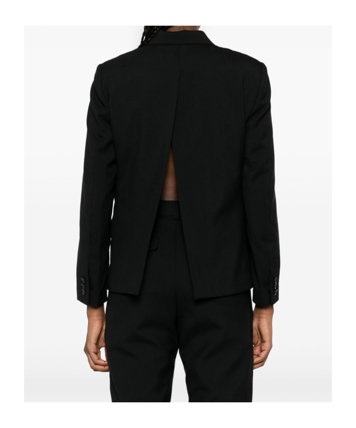 COMME DES GARÇONS BLACK BUCKLED REGULAR FIT BLAZER 