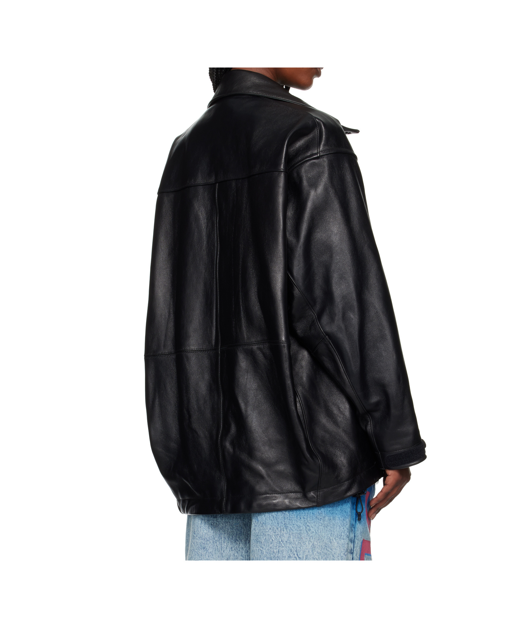 Doublet Panelled Leather Jacket In Black
