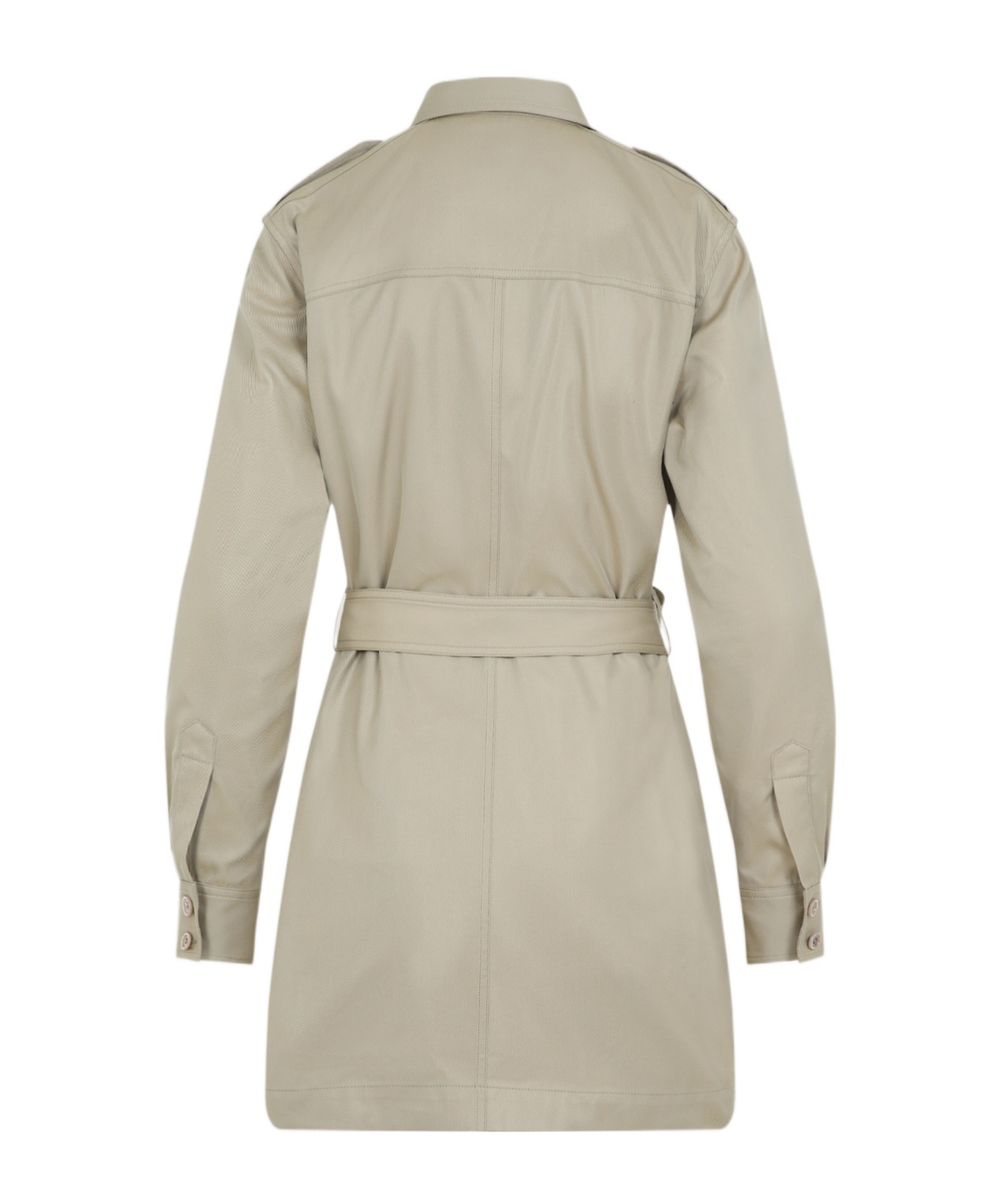 Tom Ford Pale Sage Beige Cotton Safari Mini Dress In Nude