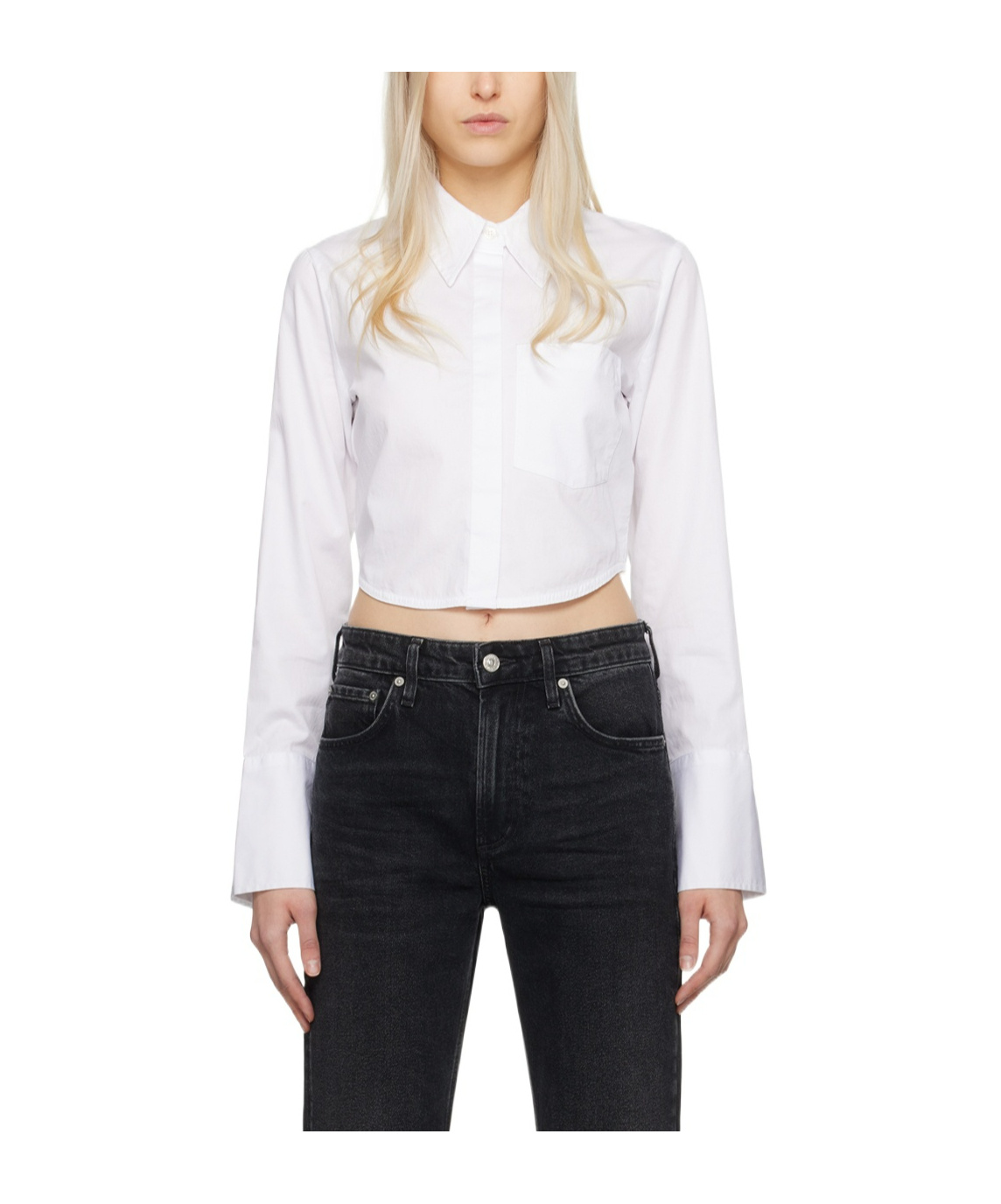 Citizens Of Humanity Bea Cropped Shirt In White