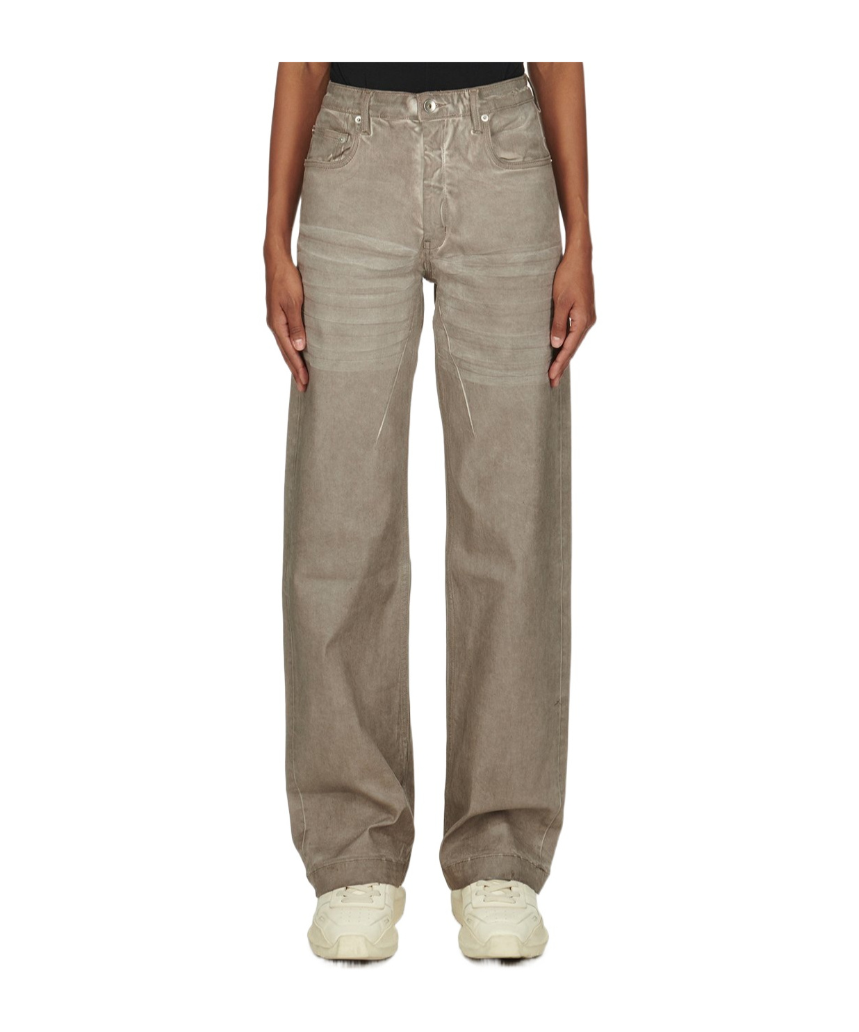 Rick Owens Drkshdw Belt-strap Jeans In Nude