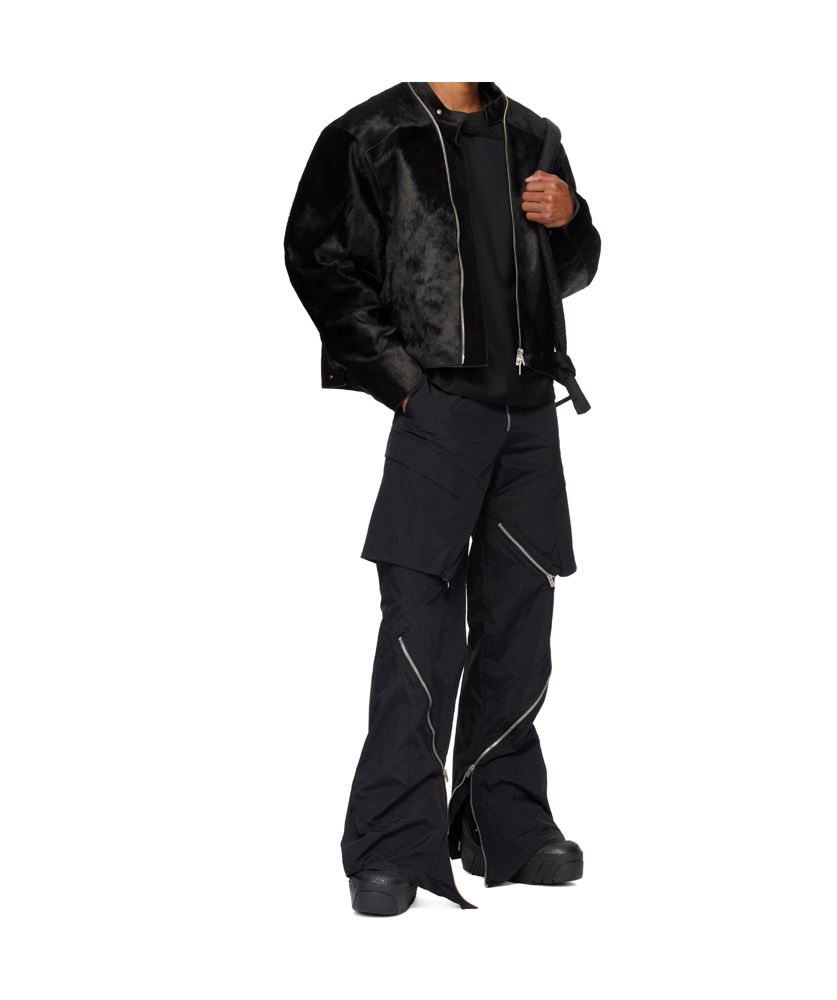Heliot Emil Long-sleeved Leather Jacket In Black
