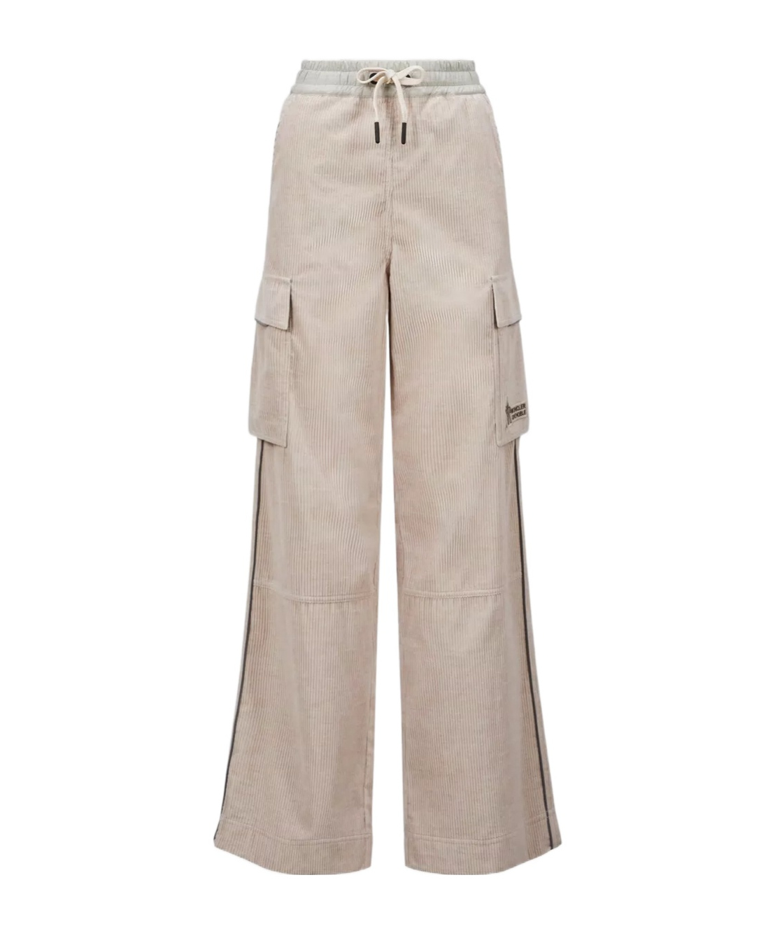 Moncler Logo-patch Trousers In Nude