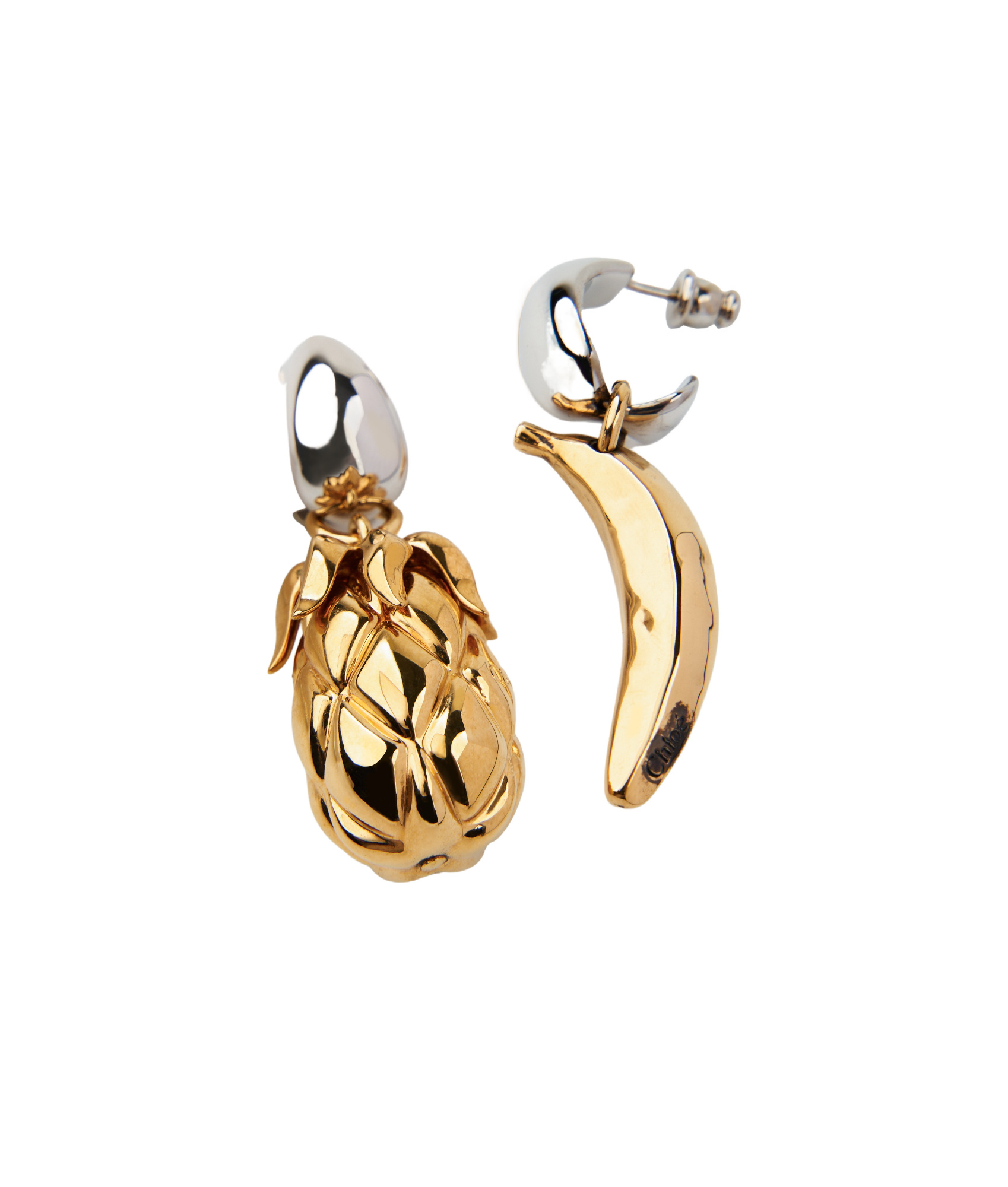 Chloé Polished Dangle Earrings In Yellow