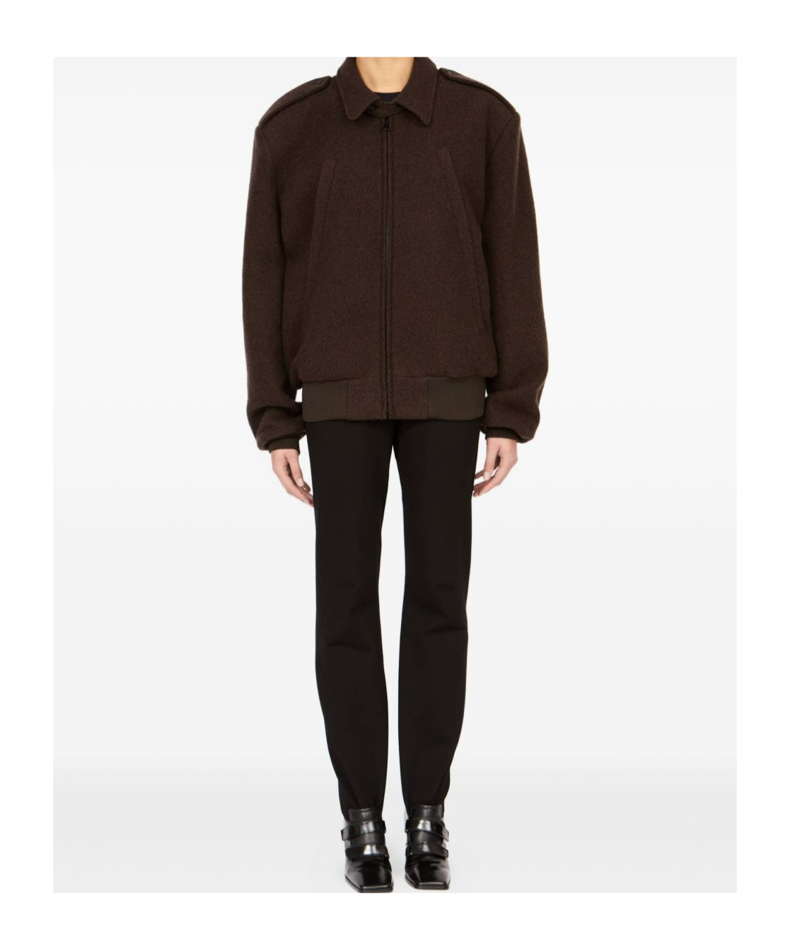 Mm6 Maison Margiela Sports Jacket With Epaulettes And Ribbed Cuffs In Brown