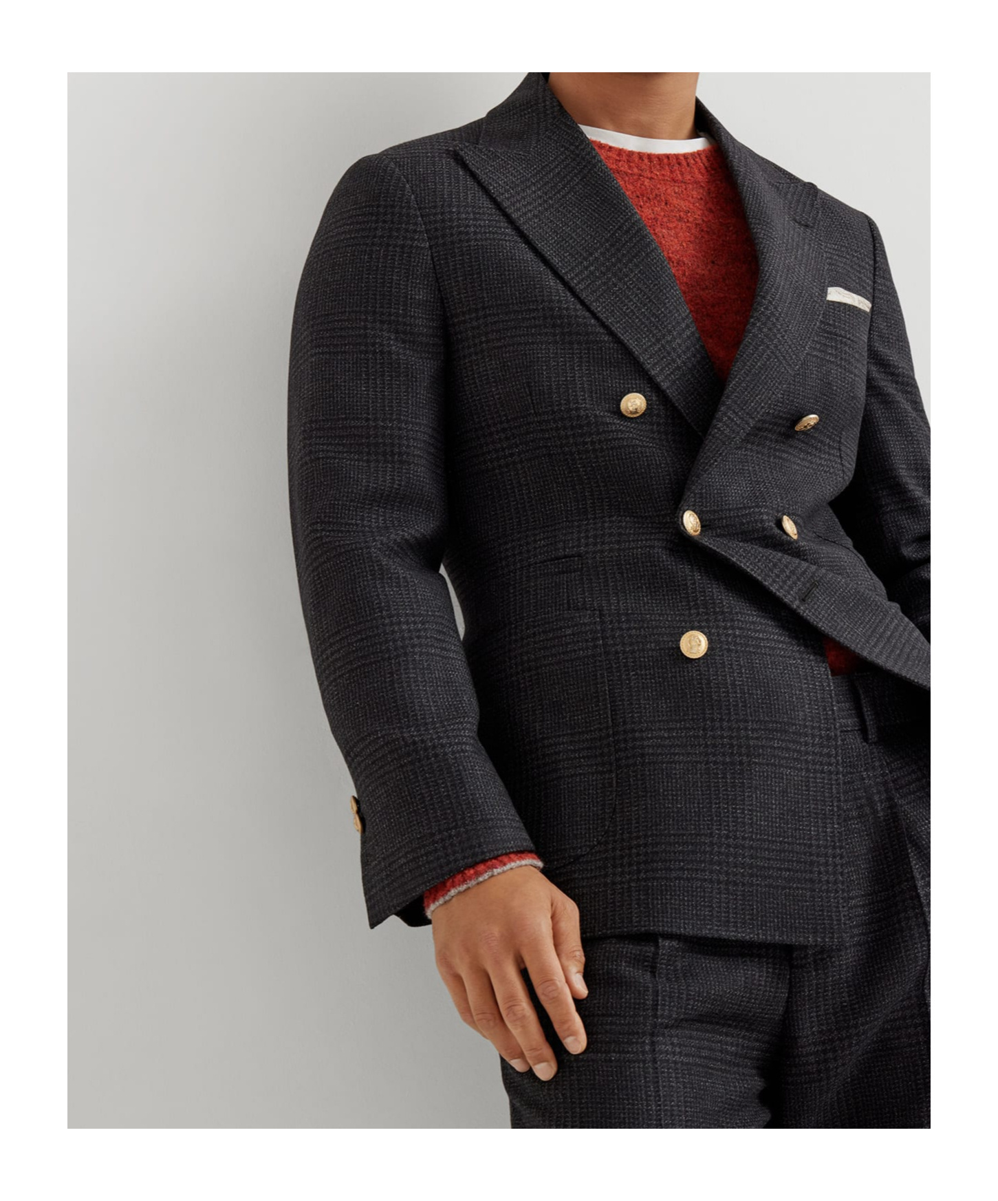 Brunello Cucinelli Wool And Cashmere Long-sleeved Blazer In Black
