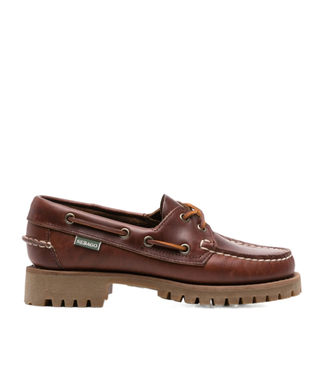 Sebago Ranger Waxy Leather Moccasins In Brown