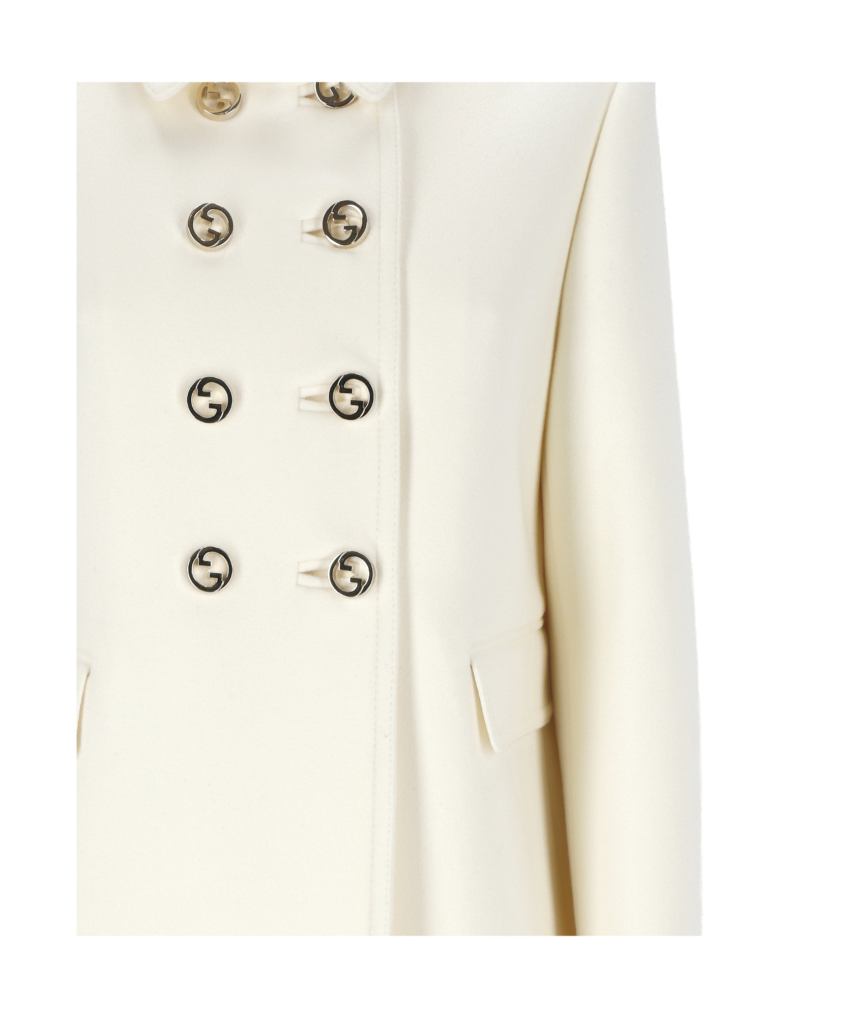 Gucci Interlocking G-buttons Coat In White