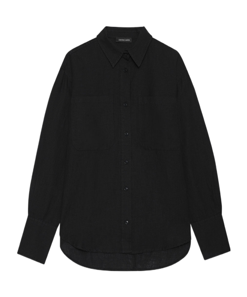 Shop Anine Bing Dante Shirt In Black