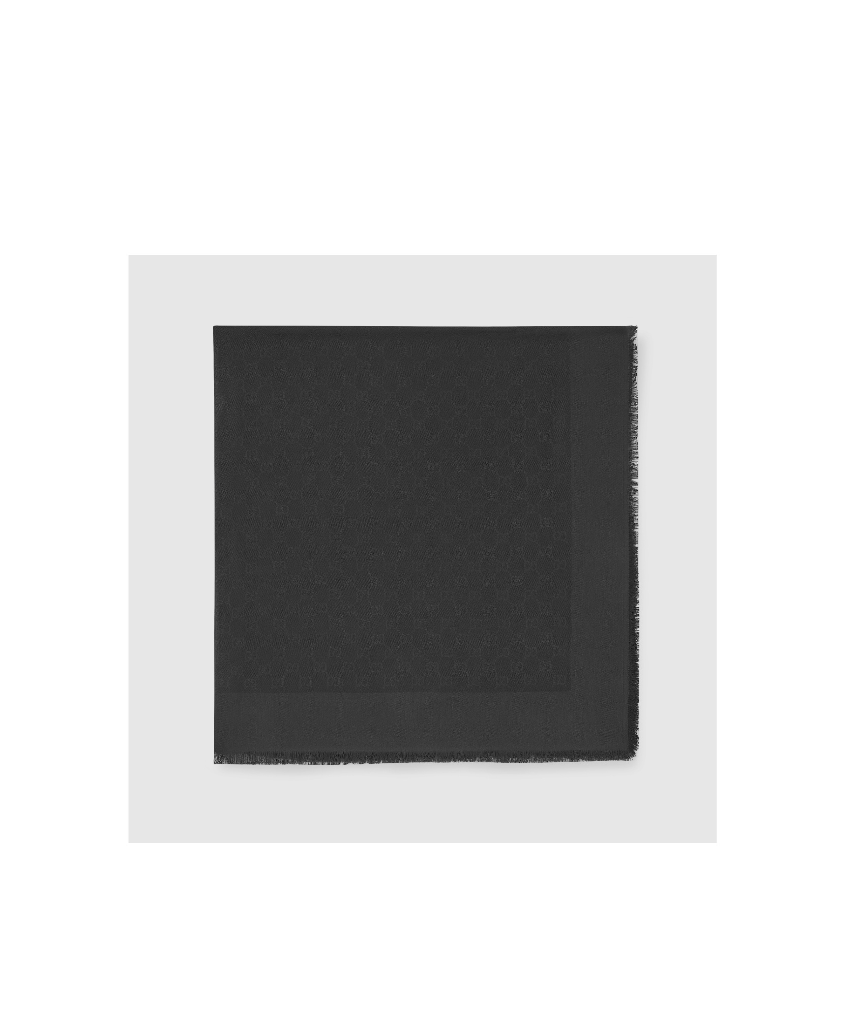 Gucci Gg Logo Jacquard Scarf In Black