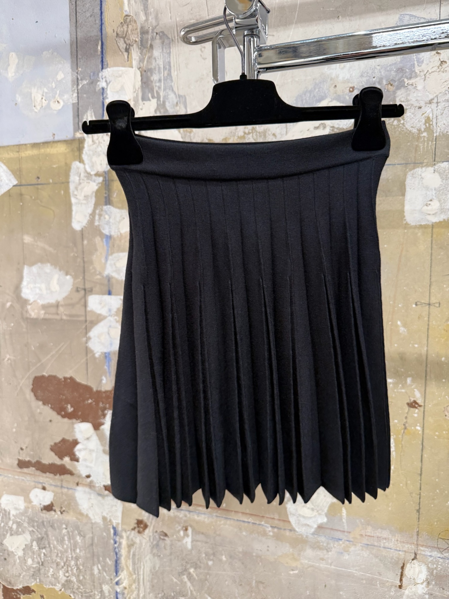 Balenciaga Knitted Pleated Skirt In Black