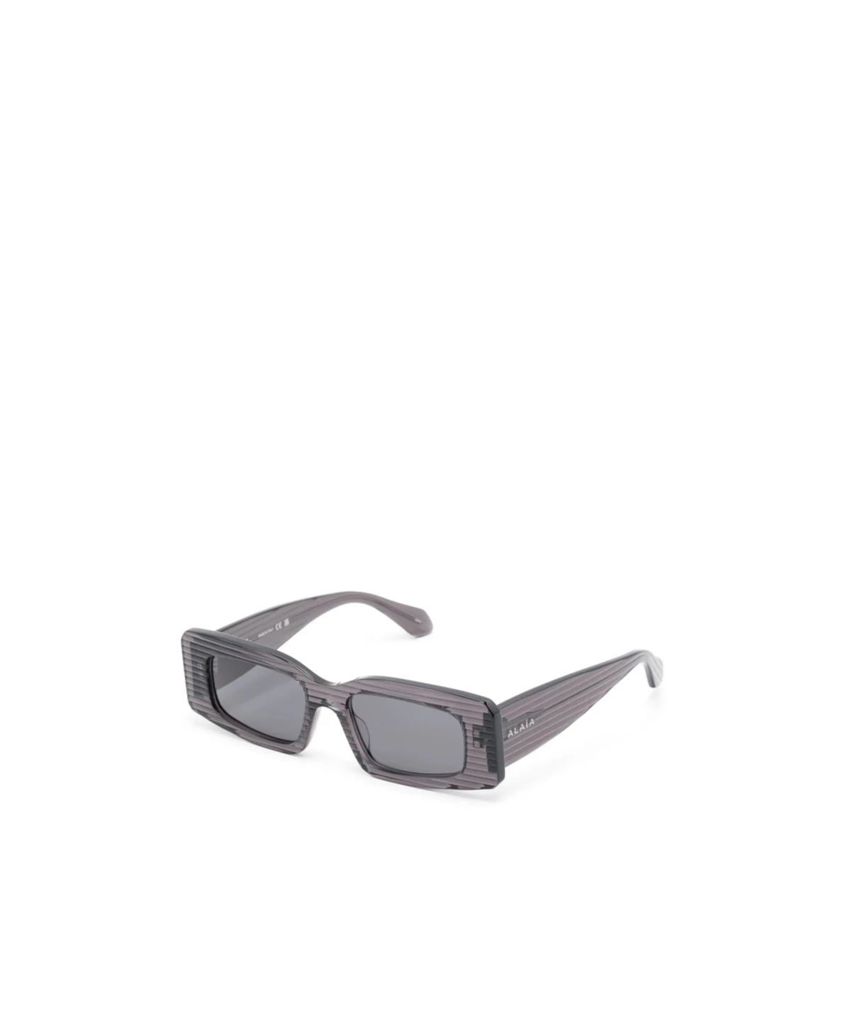 Alaïa Rectangular Frame Sunglasses Striped Pattern In Gray