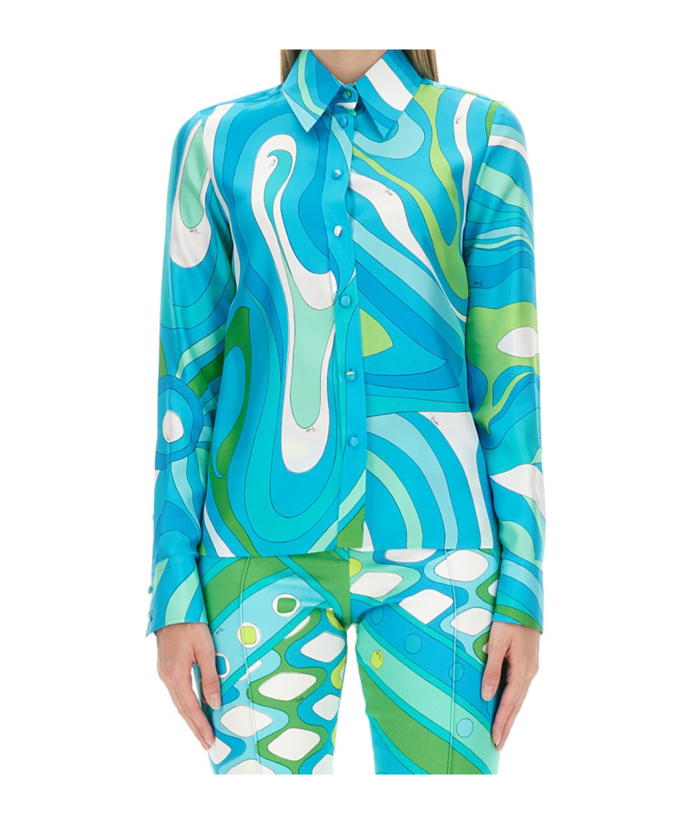 EMILIO PUCCI MARMO-PRINT SILK SHIRT