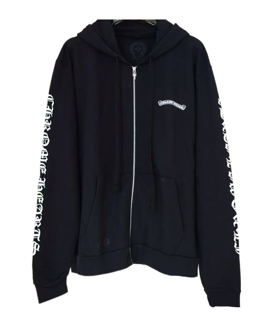 Chrome Hearts Zip-up Hoodie In Black