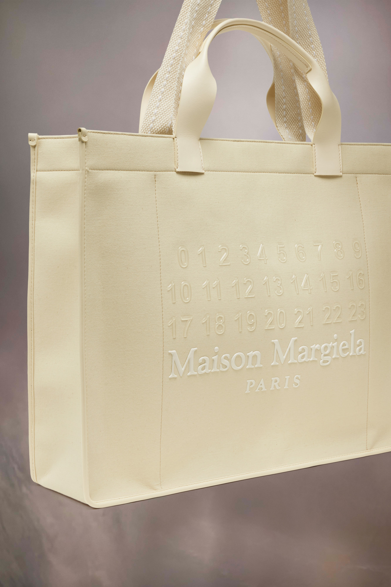 Maison Margiela Cabas Shopping Bag Large Unisex Toile In Nude